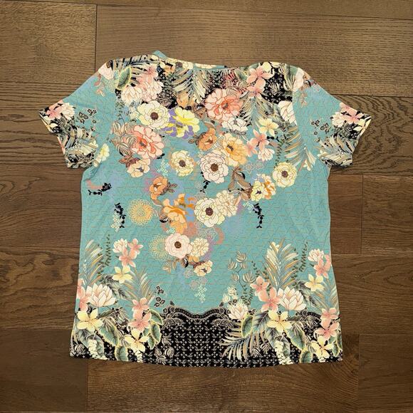 Johnny Was Millay Favorite Printed Tee Bamboo Floral Size XL - Picture 3 of 5